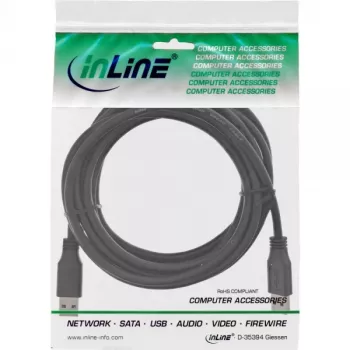 Kabel InLine USB 3.2 Gen.1 Typ A męski / męski, czarny, 3 m