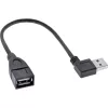Kabel InLine USB 2.0 Smart kabel kątowy + odwracalny Typ A męski / żeński czarny 0,2m
