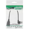 Kabel InLine USB 2.0 Smart kabel kątowy + odwracalny Typ A męski / żeński czarny 0,2m
