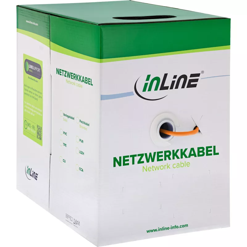 InLine Solid Installation kabel 250MHz S/STP Cat.6 CU AWG23 bezhalogenowy 500m