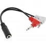 Adapter kablowy InLine Audio Plane do słuchawek, 2x 3,5 mm M na 3,5 mm F 3pin, 0,15 m