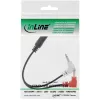 Adapter kablowy InLine Audio Plane do słuchawek, 2x 3,5 mm M na 3,5 mm F 3pin, 0,15 m