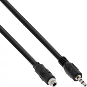 adapter kablowya audio InLine, 3,5 mm stereo męski/żeński z gwintem, 0,6 m