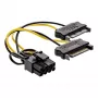 InLine adapter kablowya zasilania, 2x SATA męski / 8-pin PCI-Express męski, 0,15 m