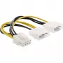 InLine Power adaptor kabel, 2x 5.25 inch male / 8pin PCI-Express male, 0.15m