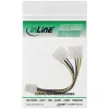 InLine Power adaptor kabel, 2x 5.25 inch male / 8pin PCI-Express male, 0.15m