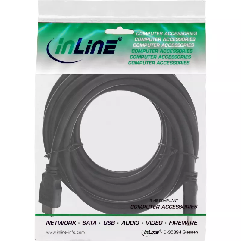 Kabel HDMI High Speed InLine 17607E 7,5 m Męski/Męski Czarny