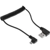 InLine USB DUAL+ KFZ zestaw do ładowania, zasilacz z kablem spiralnym 1 m
