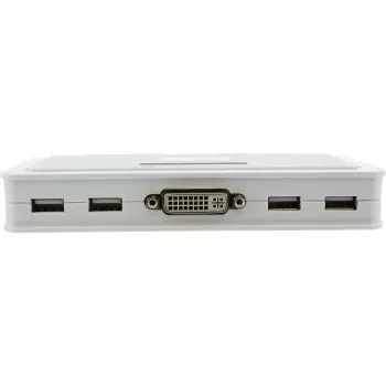Przełącznik KVM InLine 4-portowy DVI-D + USB + Audio z 2 kompletami kabli