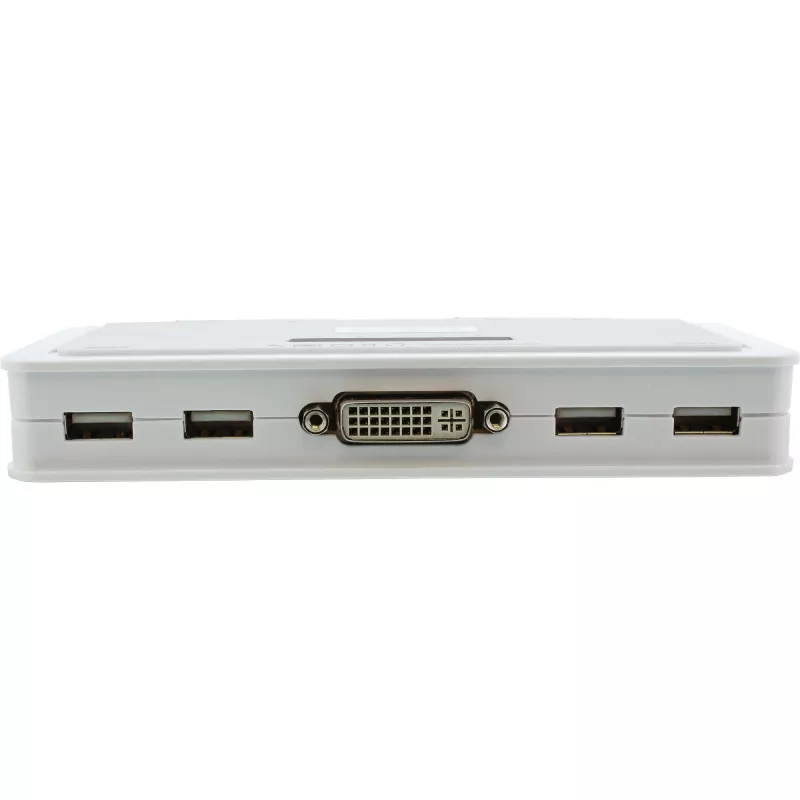 Przełącznik KVM InLine 4-portowy DVI-D + USB + Audio z 2 kompletami kabli