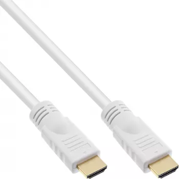 InLine High Speed HDMI kabel with Ethernet, M/M, biały, golden contacts, 7.5m