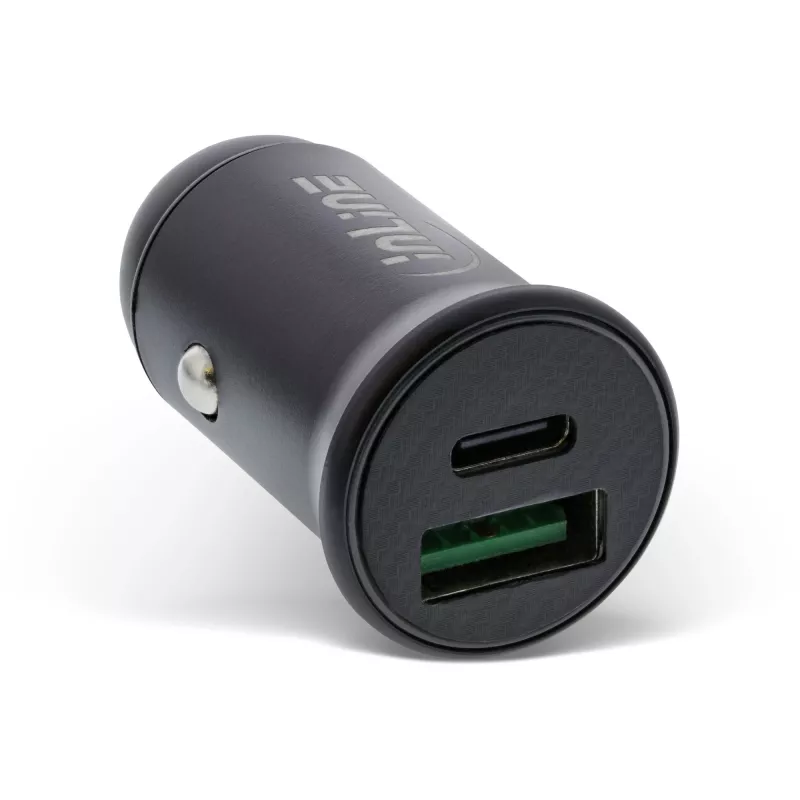 InLine ładowarka samochodowa USB adapter zasilający power delivery, USB-A + USB-C, czarna