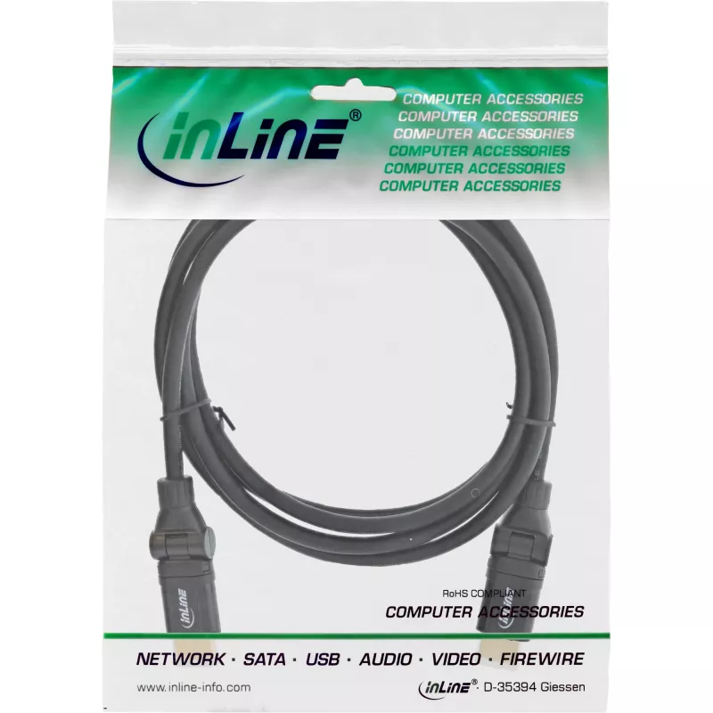 InLine High Speed HDMI kabel obrotowy, z Eth., AM/AM, czarny, złote styki, 3m