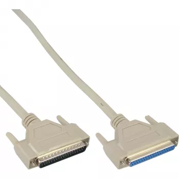 InLine szeregowy kabel przedłużający, wtyk DB37 męski / żeński, prosty, szary, 1 m