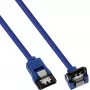 InLine SATA 6Gb/s Round kabel niebieski kątowy 90° with latches 0.3m