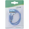 InLine SATA 6Gb/s Round kabel niebieski kątowy 90° with latches 0.3m