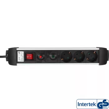 Listwa zasilająca InLine, aluminiowa, 6-gniazdowa z zabezpieczeniem, włącznik, 1,5m