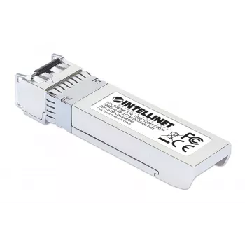Intellinet Moduł nadawczo-odbiorczy optyczny, 10 Gigabit Fiber SFP+, 10GBase-SR (LC) port wielomodowy, 300m, długość fali 850nm, Ethernet, światłowód, kompatybilny z HPE, odpowiednik HPE J9150A / J9150D / JD092A / JD092B, trzyletnia gwarancja