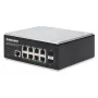 Intellinet Industrial 8-Port Gigabit Ethernet PoE+ Layer 2+ Web-Managed Switch z 2 portami SFP, zgodny z IEEE 802.3at/af (PoE+/PoE), budżet mocy PoE do 240 W, Layer 2+/Layer 3 Lite, obudowa metalowa IP30, sieć samonaprawiająca, Endspan, montaż na szynie D
