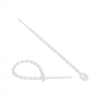 Opaski kablowe InLine 150 mm białe, 100 szt. — długość 150 mm, nylonowe elementy mocujące