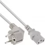 Kabel zasilający InLine, CEE 7/7 kątowy / 3-pin IEC C13 męski, szary, 5m