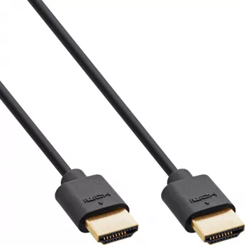 Przewód HDMI Slim Ultra High Speed M/M 8K4K pozłacany czarny 2m