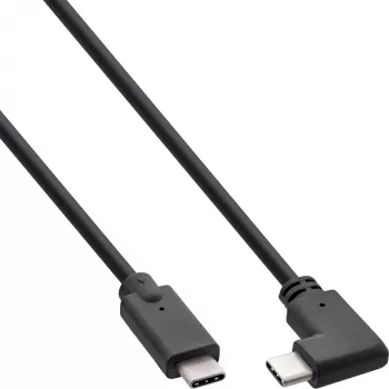Kabel InLine USB 3.2 Gen.2, USB-C męski/męski kątowy, czarny, 2m