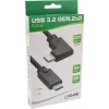 Kabel InLine USB 3.2 Gen.2, USB-C męski/męski kątowy, czarny, 2m
