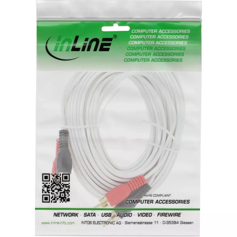 Kabel RCA InLine 2x RCA męski / męski pozłacany 7m
