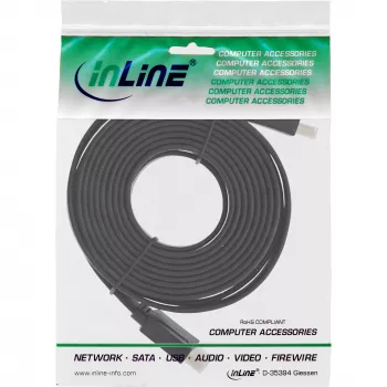 InLine HDMI płaski kabel High Speed kabel with Ethernet gold plated Czarny 1.5m