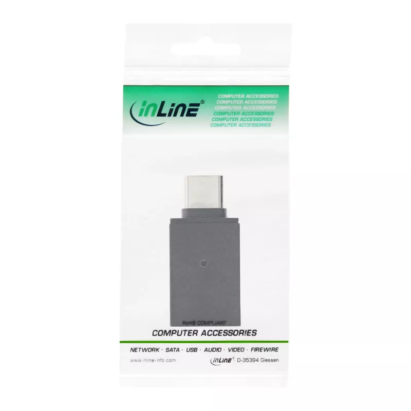 Adapter InLine USB 3.2 Gen.2, wtyk USB-C na gniazdo USB-A, OTG
