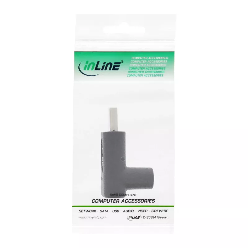 Adapter USB 3.2 Gen.2 InLine 35807 USB-C męski żeński w górę/dół kątowy