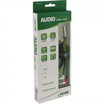 Kabel InLine cienki Audio do gniazda w samolocie 2x 3,5 mm męski na 1x żeński, 2 m