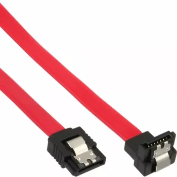 InLine kabel SATA dla łączy S-ATA 150/300/600, kątowy z zatrzaskami 90°, 0,15 m