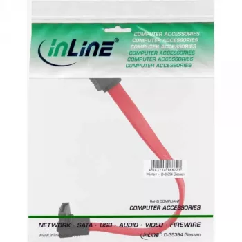 InLine kabel SATA dla łączy S-ATA 150/300/600, kątowy z zatrzaskami 90°, 0,15 m