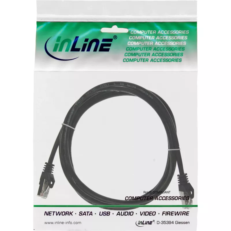 Kabel krosowy InLine SF/UTP Cat.5e czarny 2m