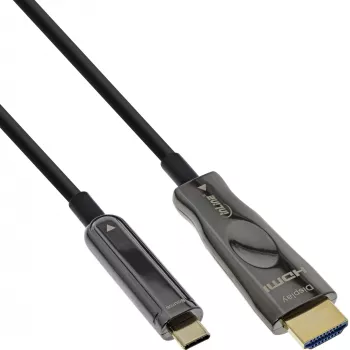 InLine USB Display AOC kabel, USB-C męski do HDMI męskiego (DP Alt Mode), 50 m