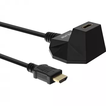 InLine HDMI Station, przewód HS HDMI z Ethernetem, M/Ż, czarny, złote styki, 5m