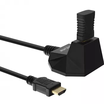 InLine HDMI Station, przewód HS HDMI z Ethernetem, M/Ż, czarny, złote styki, 5m