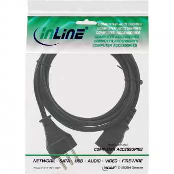 Kabel zasilający InLine Szwajcaria, czarny, 3 m