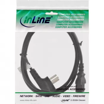 Kabel zasilający InLine, wtyk izraelski typu H / 3-pin IEC C13 męski, 3m