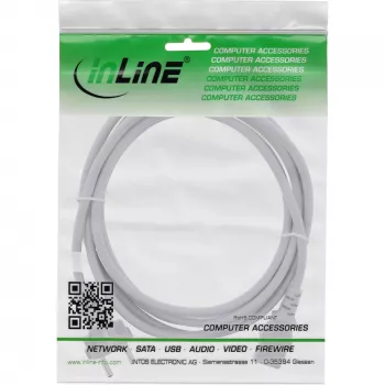Kabel zasilający InLine, CEE 7/7 prosty / 3-pin IEC C13 męski, szary, 0,5 m