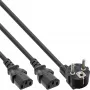InLine kabel Y-zasilający 1x CEE 7/7 kątowy / 2x 3-pin IEC C13 męski, 3m