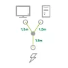 InLine kabel Y-zasilający 1x CEE 7/7 kątowy / 2x 3-pin IEC C13 męski, 3m