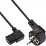 InLine Kabel zasilający, CEE 7/7 kątowy / 3-pin IEC C13 lewy kątowy, czarny, 3m