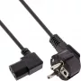 Kabel zasilający InLine, CEE 7/7 kątowy / 3-styk. IEC C13 męski kątowy, 5m