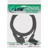 Kabel zasilający InLine, CEE 7/7 kątowy / 3-styk. IEC C13 męski kątowy, 5m