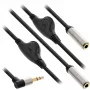 InLine cienki Audio Y-Cable 3.5mm M / 2x F, with volume control 0.25m