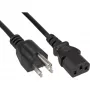 Kabel zasilający InLine USA wtyk męski / 3-pin IEC C13 wtyk męski, 18 AWG, 5m