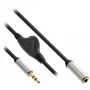 Cienki kabel audio InLine 3,5 mm M/Ż z regulacją głośności, 0,25 m
